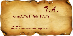 Tormási Adrián névjegykártya
